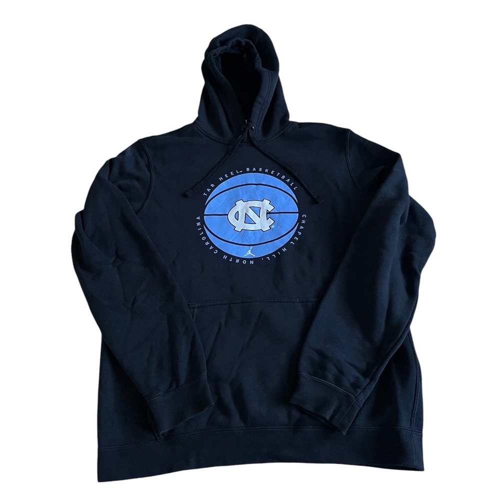 Nike Jordan UNC Tar Heels Basketball Hoodie Black Medium Men's Pullover